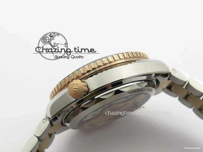 1224 FlexibleFit Seamaster Professional Chrono SS RG Blue Ceramic Blue Dial On SS RG Bracelet A 8211